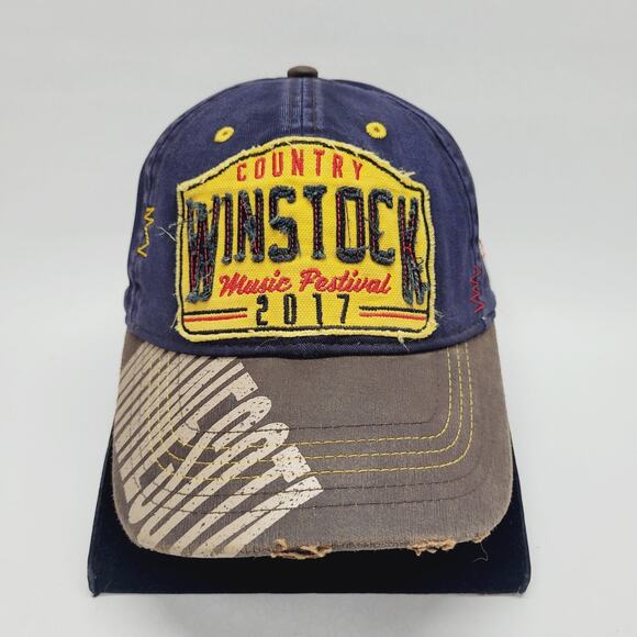 Country Music Festival Winstock 2017 Hat Cap Blue Distressed Strapback Minnesota - Picture 1 of 7